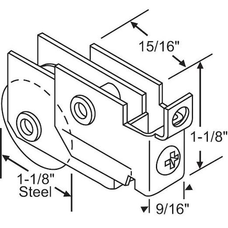 Strybuc Patio Door Roller Assembly 9-306